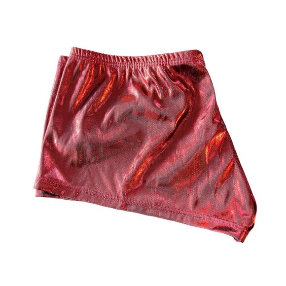 VTG Y2K Enticing Lingerie Red Metallic Nylon GoGo Style Booty Shorts *NWOT - Picture 5 of 7